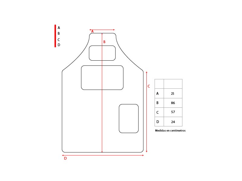Medidas Delantal