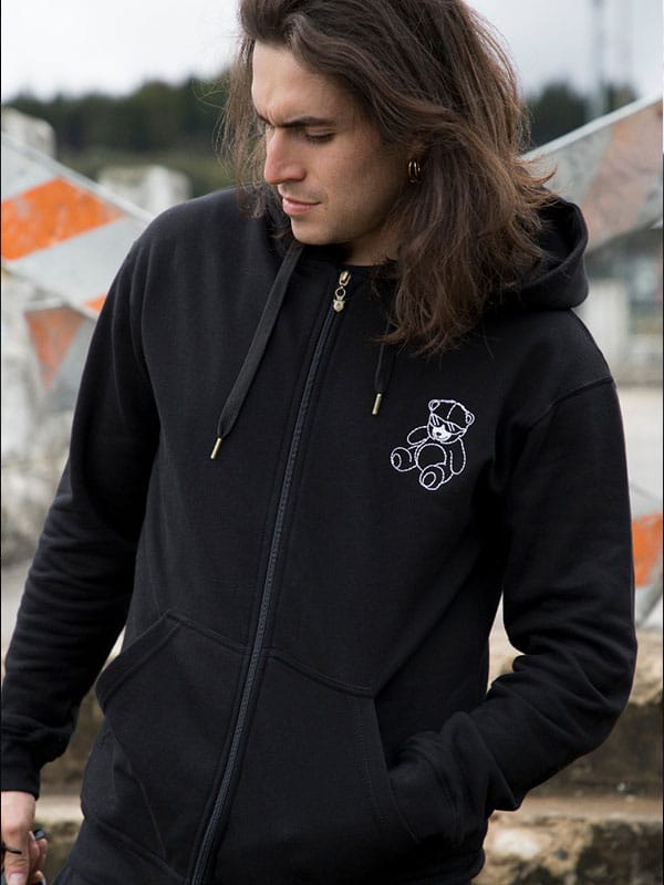 Hoodie abierto Oso Bordado - Oversize