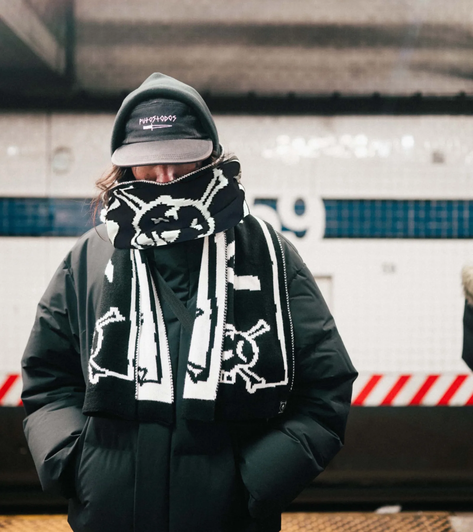 DontCare scarf on the street
